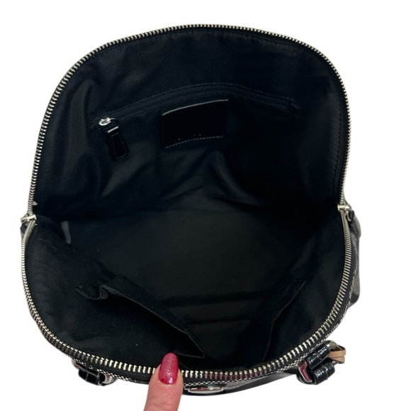 Coach 2014 Peyton Signature Cora Domed Satchel Bag Black Grey Leather NWT - Picture 10 of 11